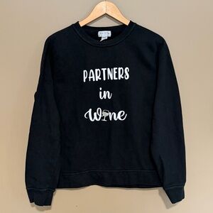Non-Fiction Collection Partners in Wine, Crewneck Black  Sweatshirt size M